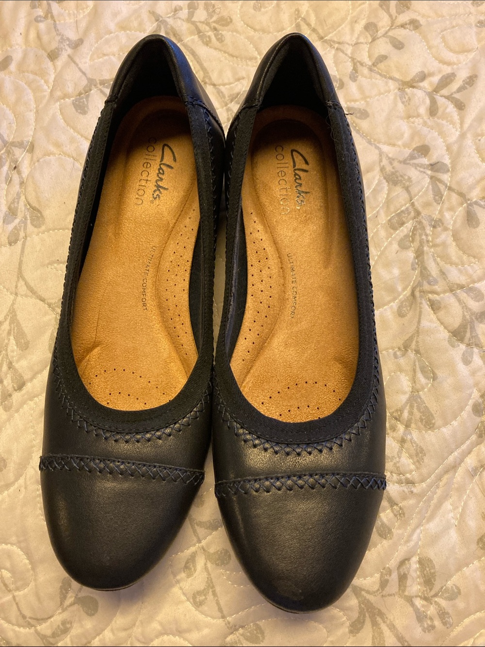 Clarks Navy Blue Slip-On Ballet Flats 7